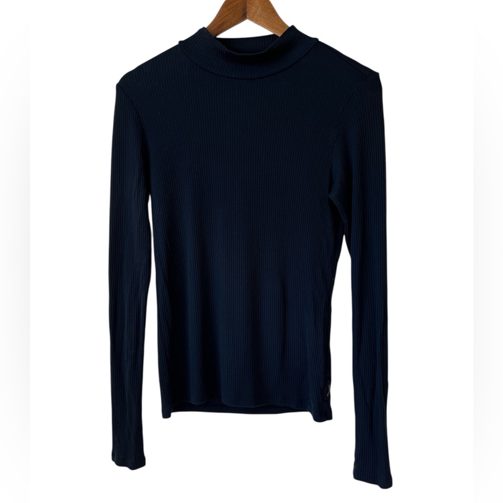 Scotch & Soda Long Sleeve Ribbed Mock Neck Sweater